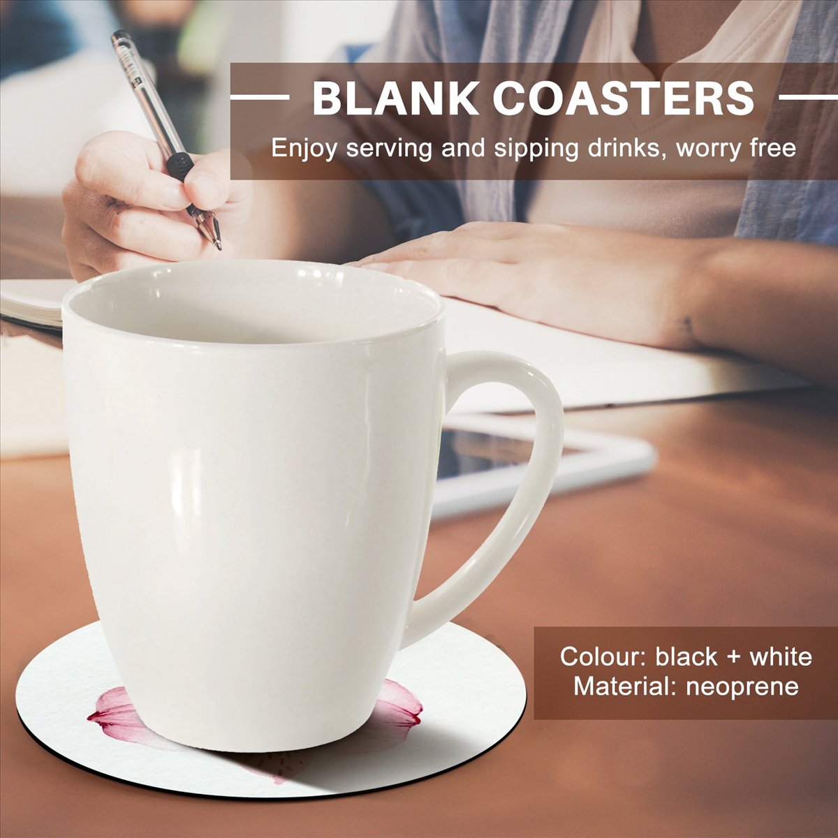 Coaster Sublimation Blank - Podkładki sublimacyjne KSOL, okrągłe, do sublimacji,