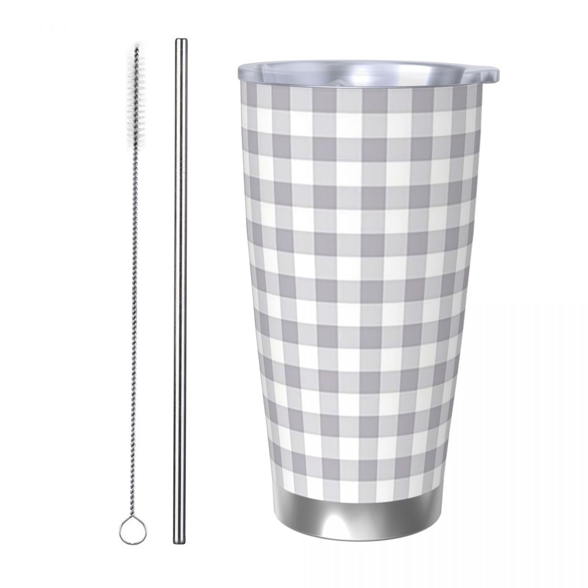Tumbler 20Oz White - Szary i biały kubek ze stali